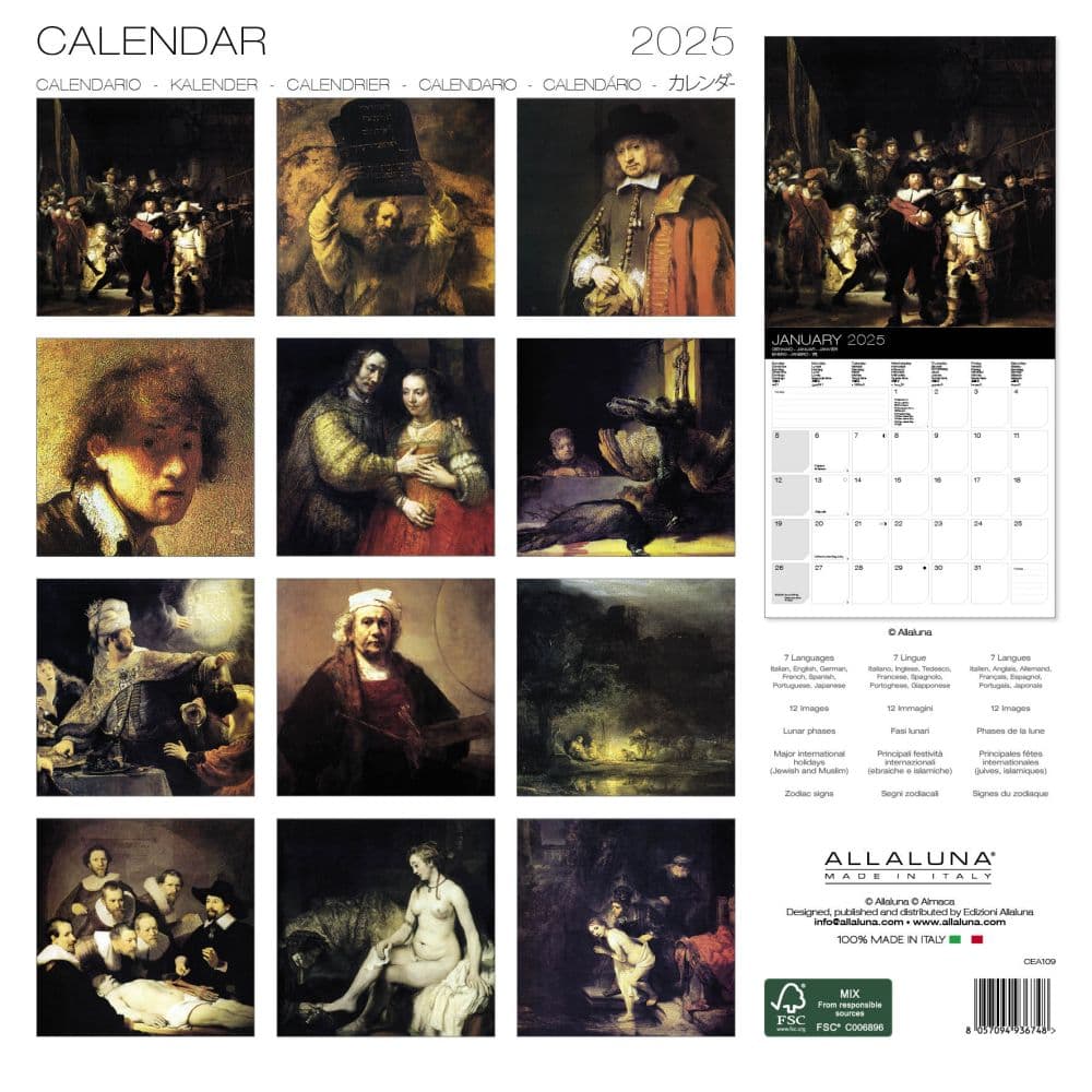 Rembrandt 2025 Wall Calendar First Alternate Image width=&quot;1000&quot; height=&quot;1000&quot;