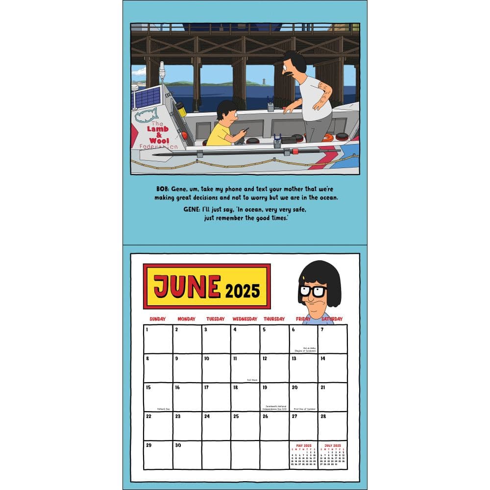 Bobs Burgers 2025 Wall Calendar