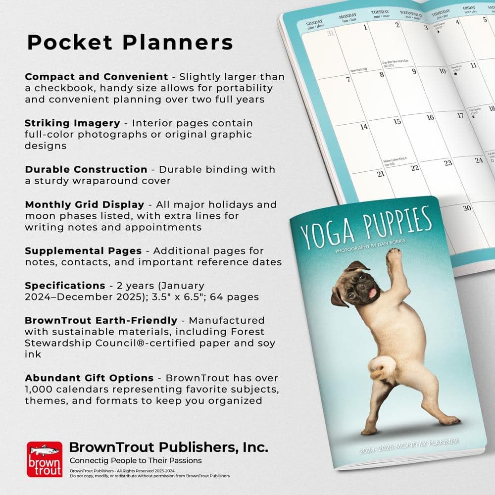 Yoga Puppies 2 Year Pocket 2024 Planner Fourth Alternate Image width=&quot;1000&quot; height=&quot;1000&quot;