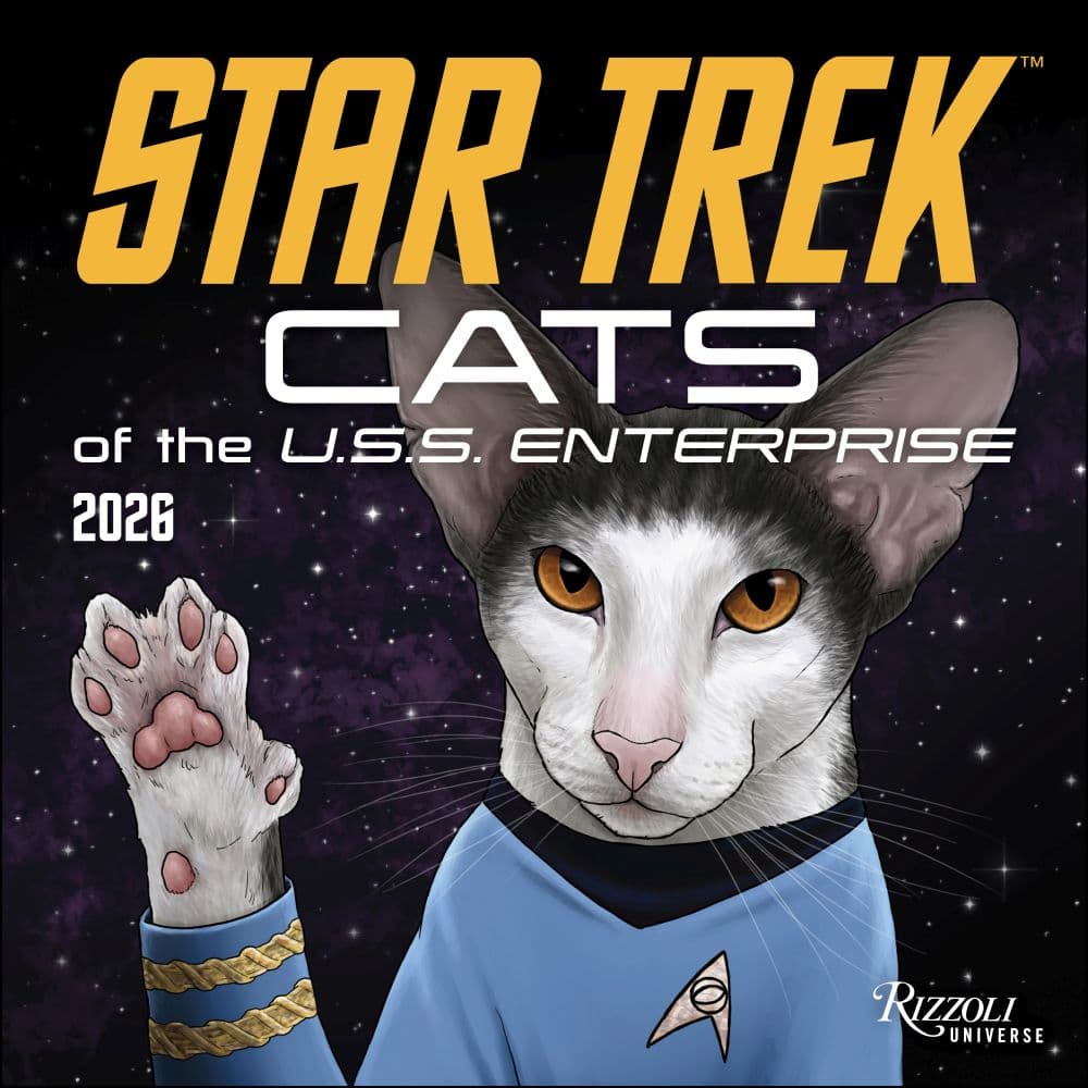 Star Trek Cats 2026 Wall Calendar Main Image