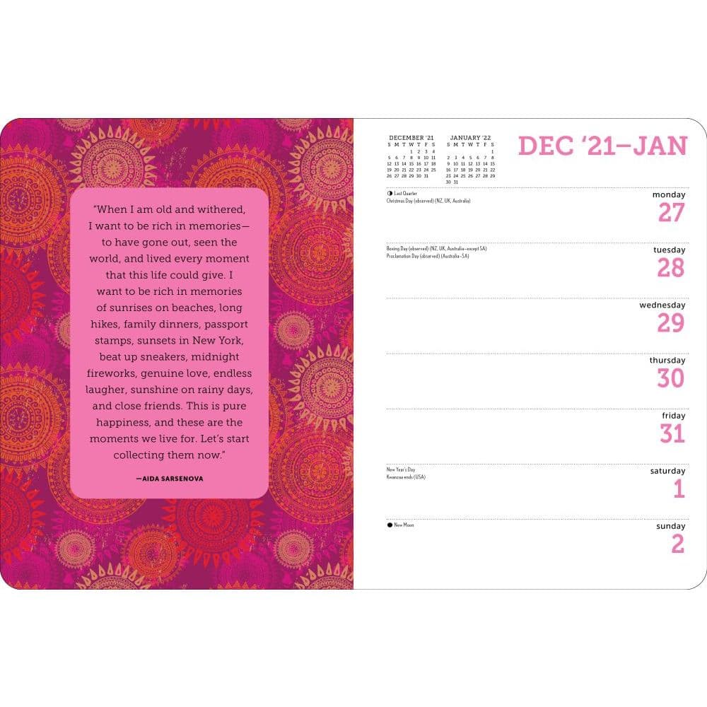 Buddhist Calendar 2023 Tiny Buddha 2022 Monthly Weekly Planner Calendar