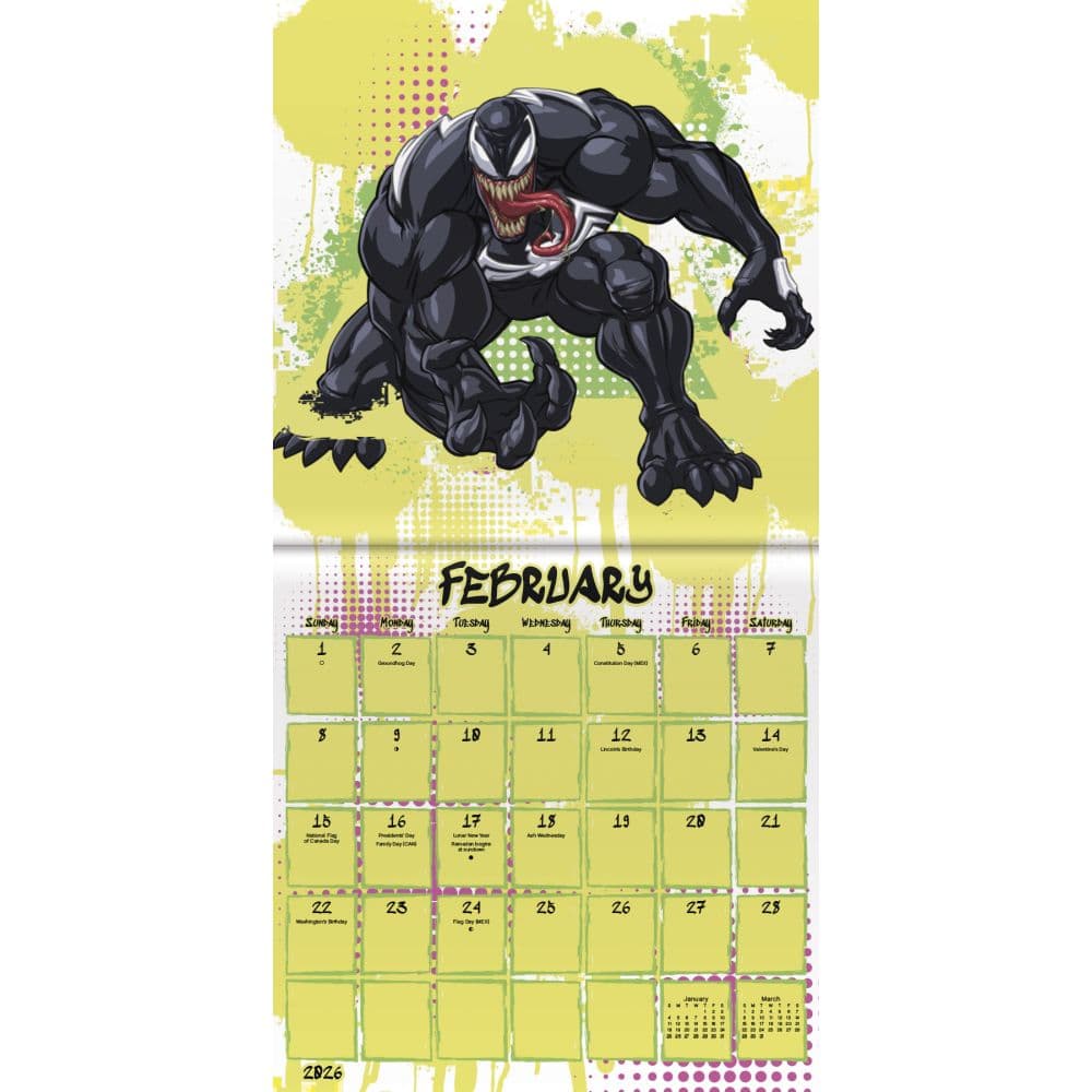 Spider-Man 2026 Mini Wall Calendar Third Alternate Image