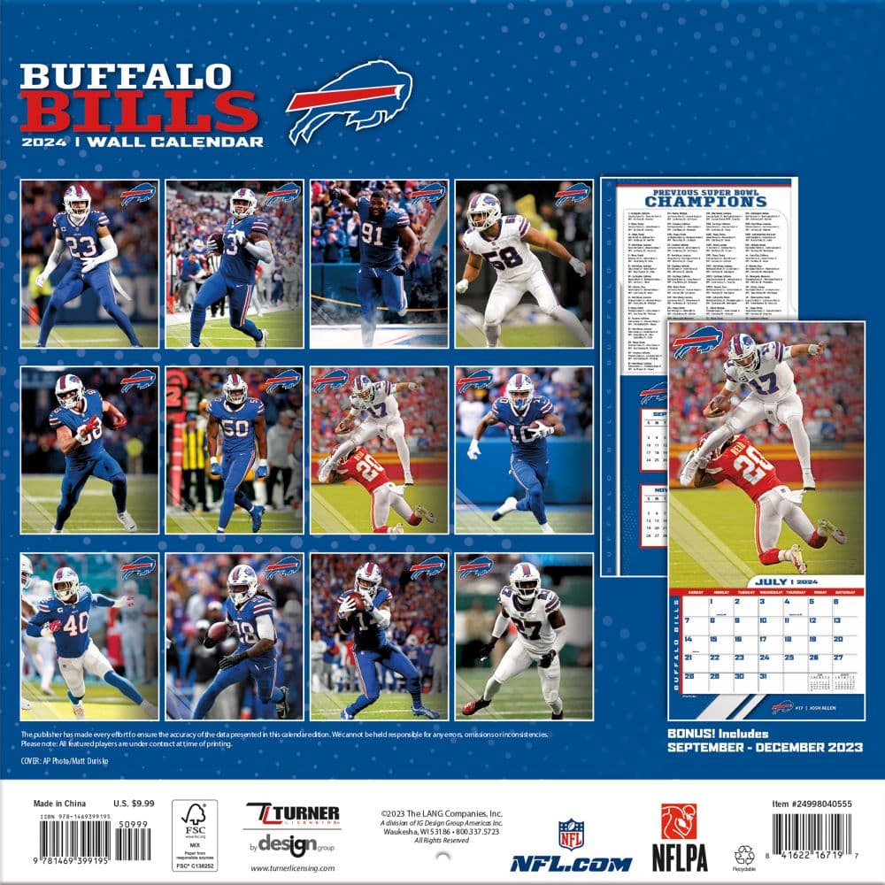 Buffalo Bills 2024 Mini Wall Calendar