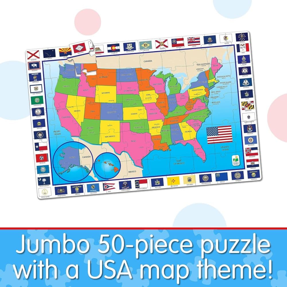 Jumbo USA Map 50 Piece Floor Puzzle First Alternate Image
