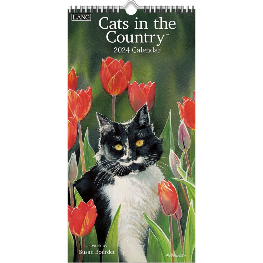 Cats In The Country Vertical 2024 Wall Calendar Main Image