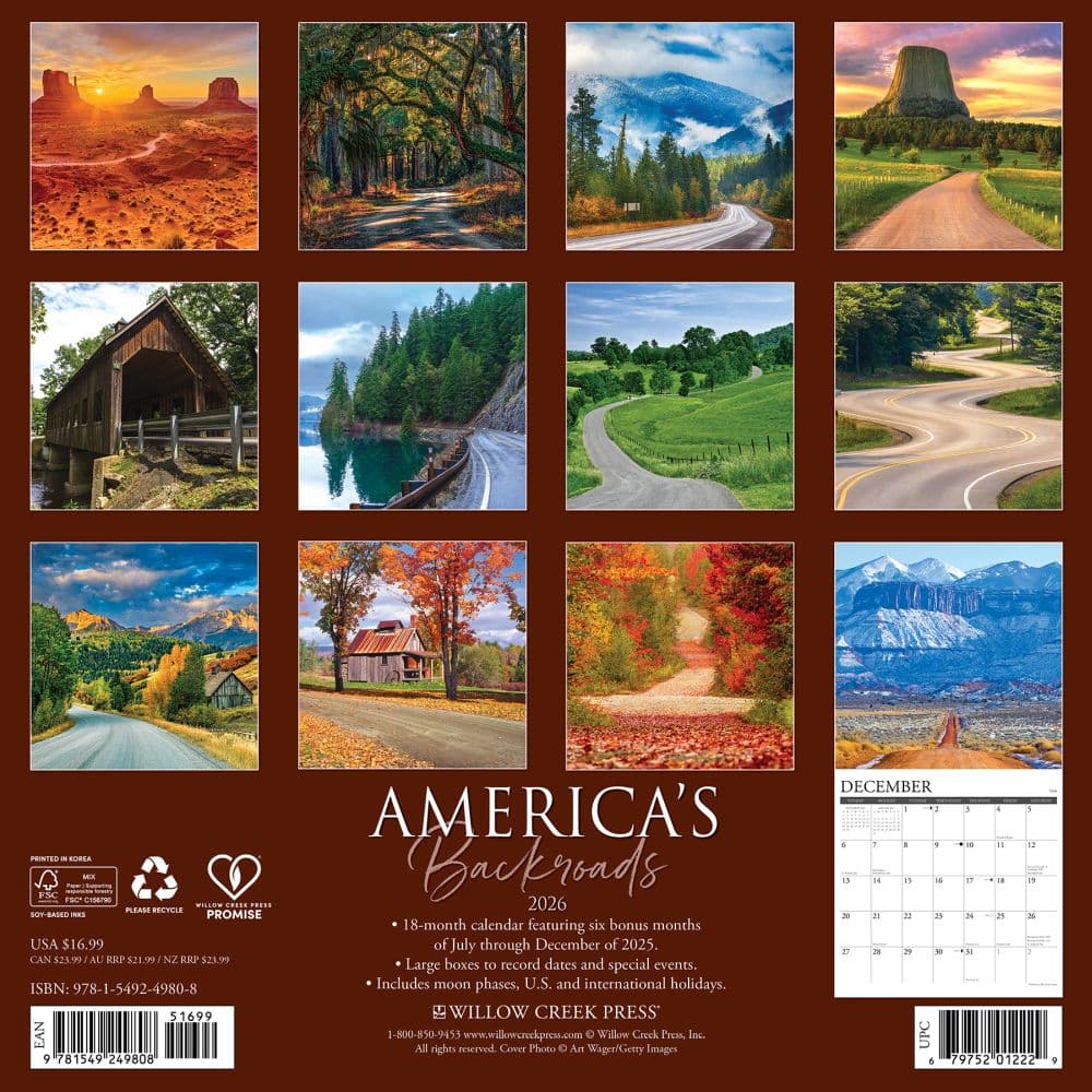 Americas Backroads 2026 Wall Calendar First Alternate Image