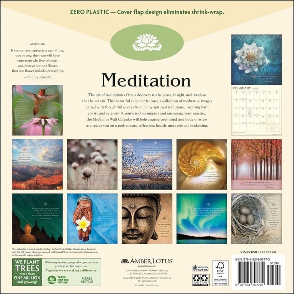 Meditation 2026 Wall Calendar First Alternate Image