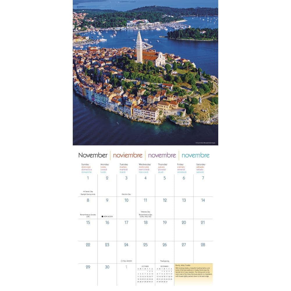 Bon Voyage Seaside Around World 2026 Wall Calendar Third Alternate Image
