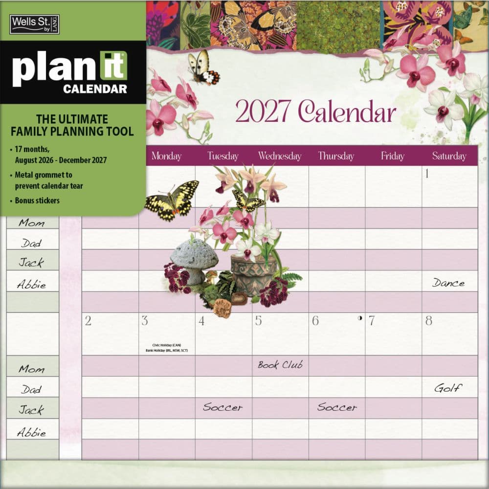 image Botanical Gardens 2027 Plan It Plus Wall Calendar by Barbara Anderson Main Product Image