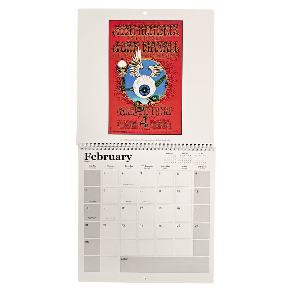 Art Of Rock And Roll Square 2027 Wall Calendar Third Alternate Image