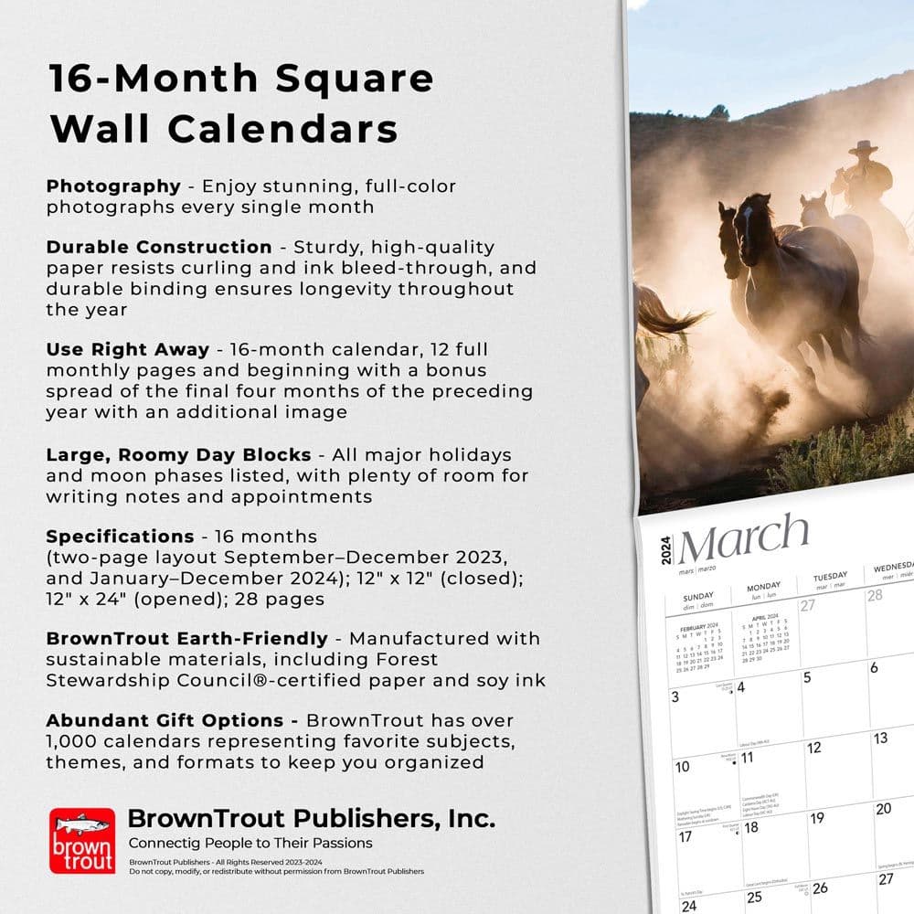 Cowboys 2024 Wall Calendar