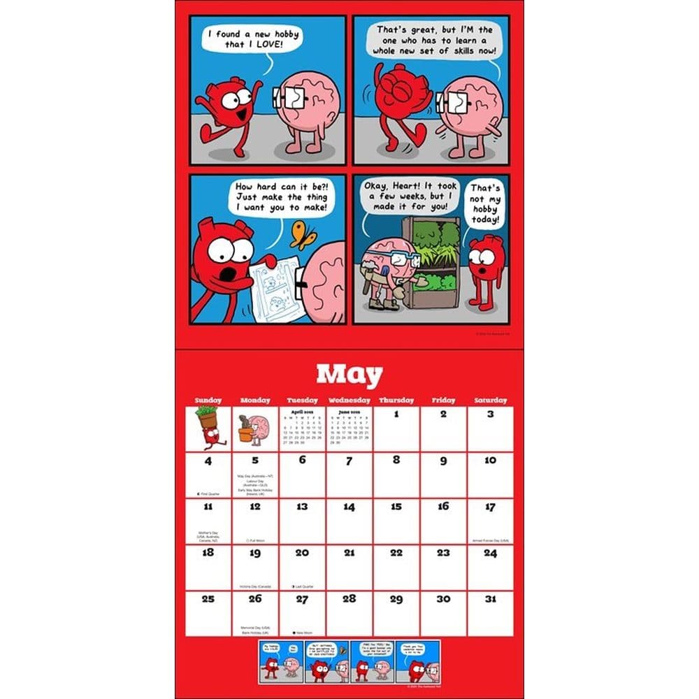 Heart And Brain 2025 Wall Calendar 