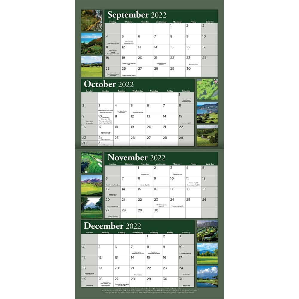 Golf Courses 2023 Mini Wall Calendar - Calendars.com