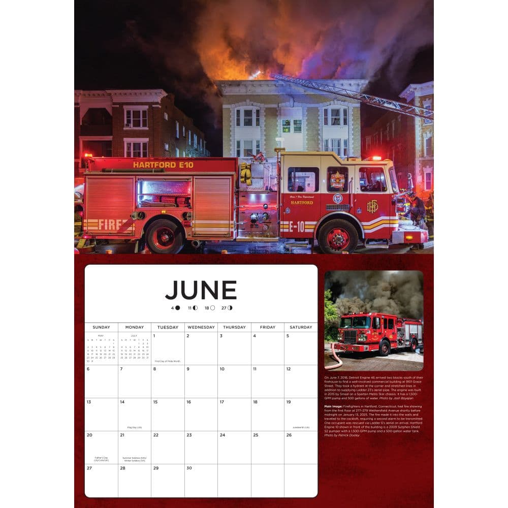 Fire Trucks in Action 2027 Wall Calendar Third  Alternate Image