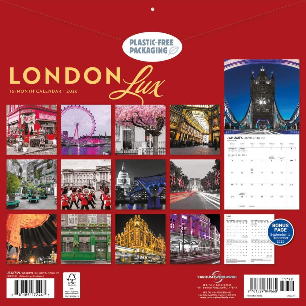 London Lux 2026 Wall Calendar First Alternate Image