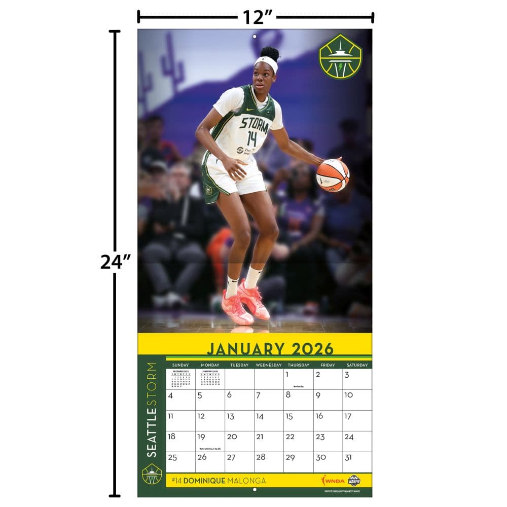 WNBA Seattle Storm 2026 Wall Calendar Fourth Alternate Image