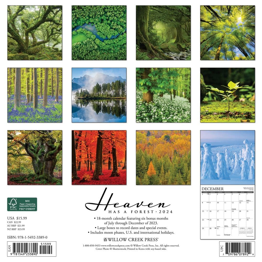 Heaven Has a Forest 2024 Wall Calendar