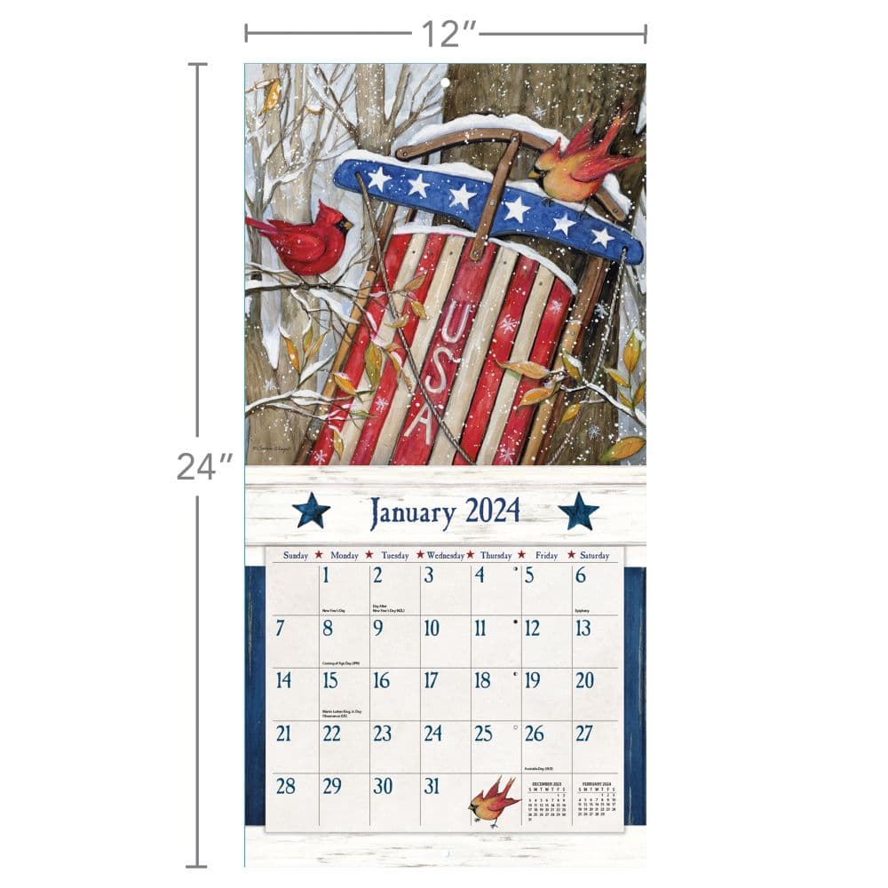 Stars and Stripes 2024 Wall Calendar Fourth Alternate Image width=&quot;1000&quot; height=&quot;1000&quot;