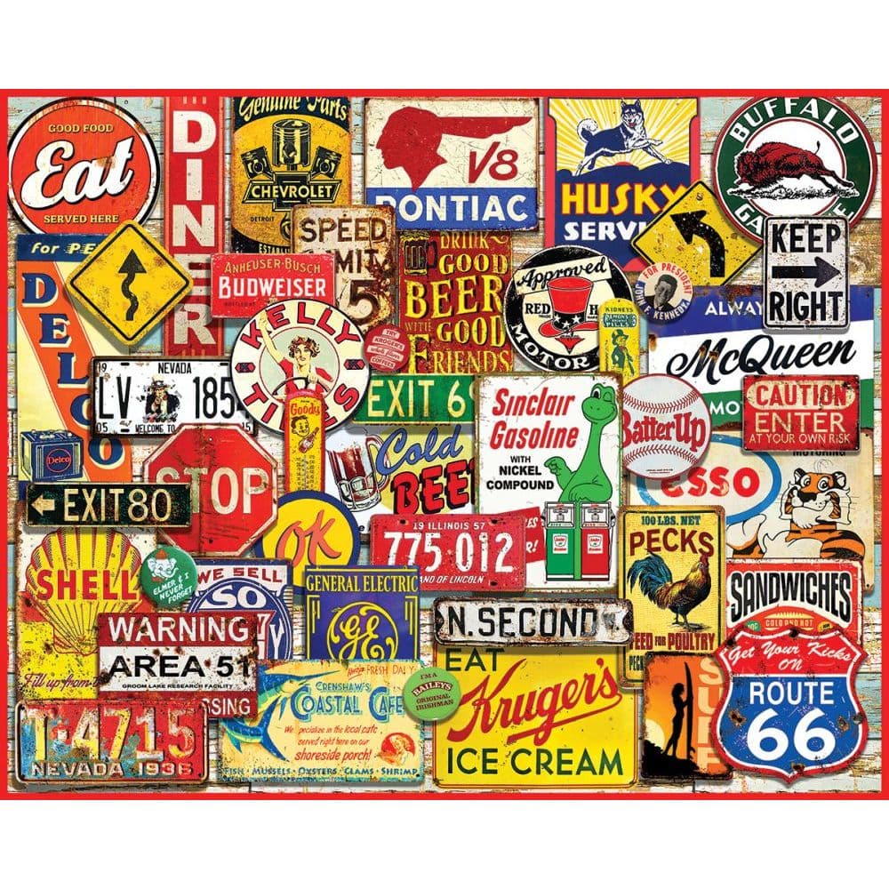 White Mountain Puzzles Great Old Signs 1000 Piece Puzzle