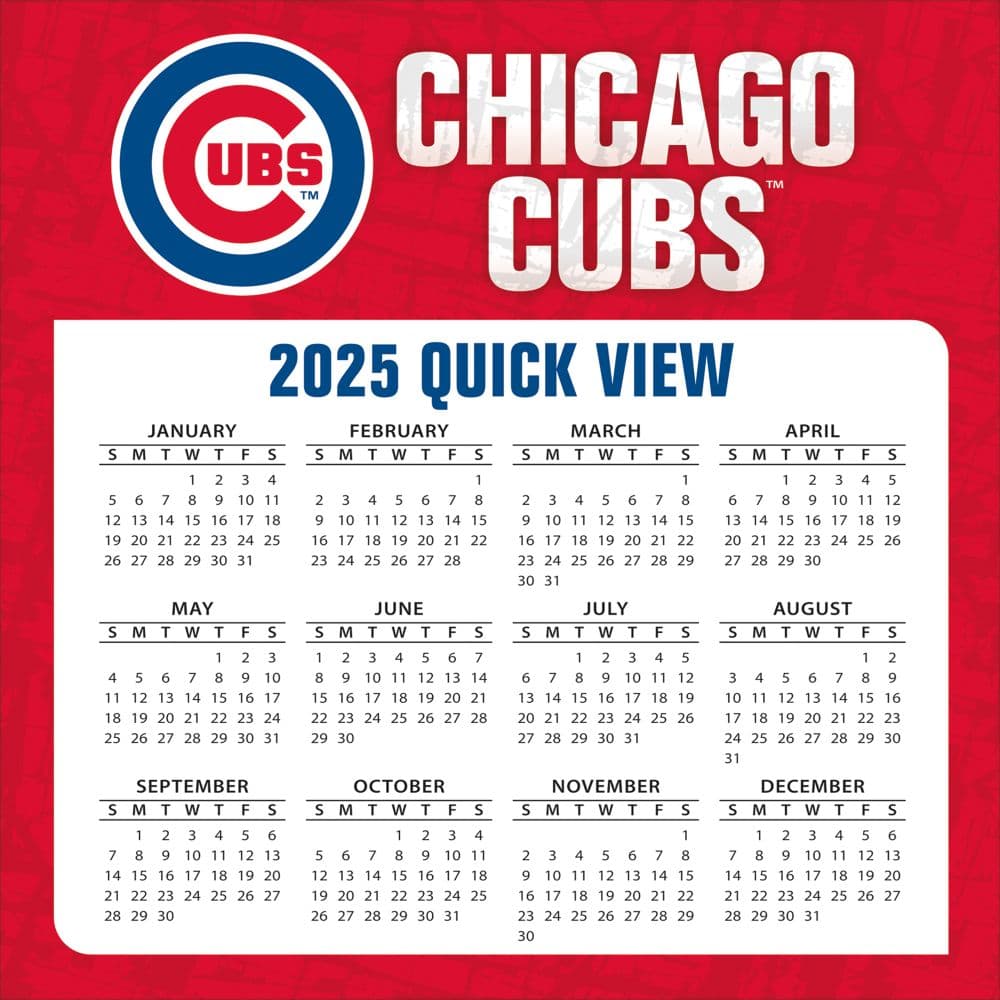 MLB Chicago Cubs 2025 Desk Calendar Third Alternate Image