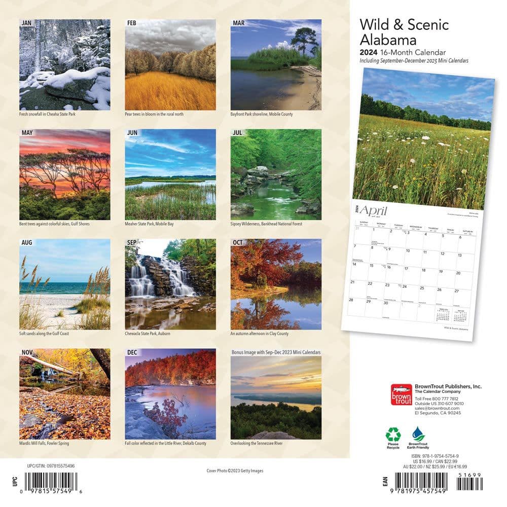 Alabama Wild and Scenic 2024 Wall Calendar