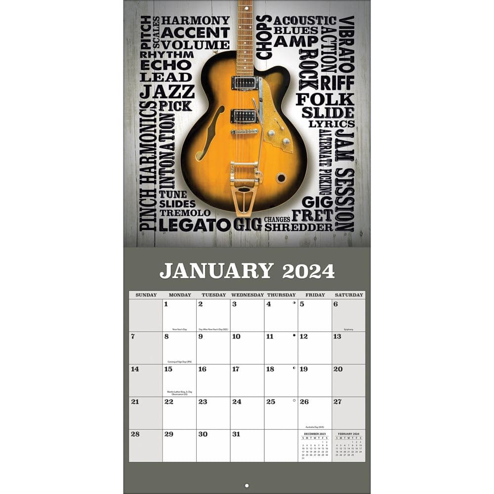 Guitars 2024 Wall Calendar