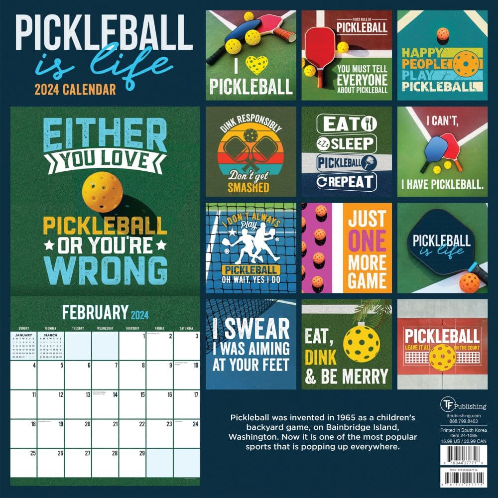 Pickleball Is Life 2025 Wall Calendar