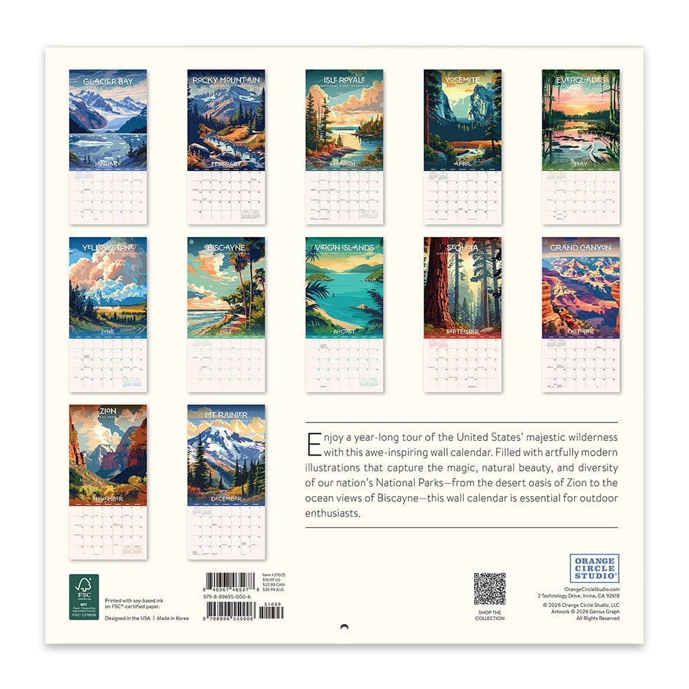 National Parks 2027 Wall Calendar First Alternate Image