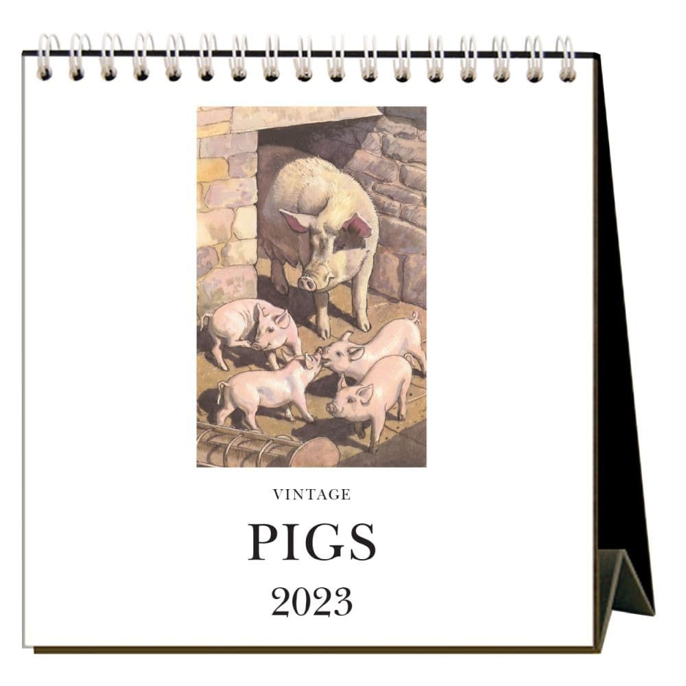 Found Image Press Pigs 2023 Desk Calendar