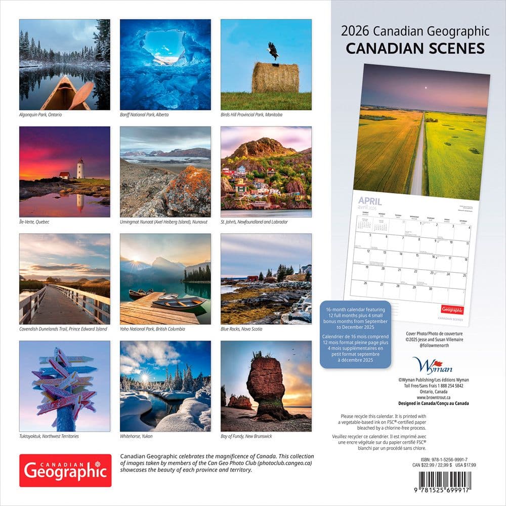 Canadian Scenes 2026 Wall Calendar First Alternate Image