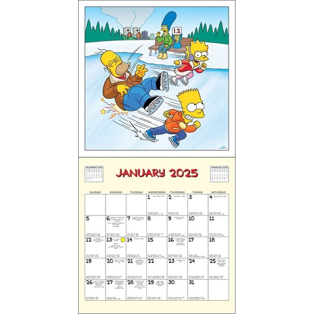 Simpsons 2025 Wall Calendar