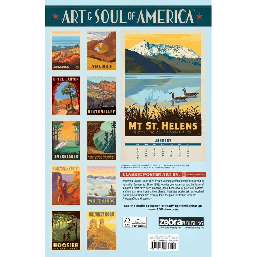 National Parks Classic Travel Poster Calendar