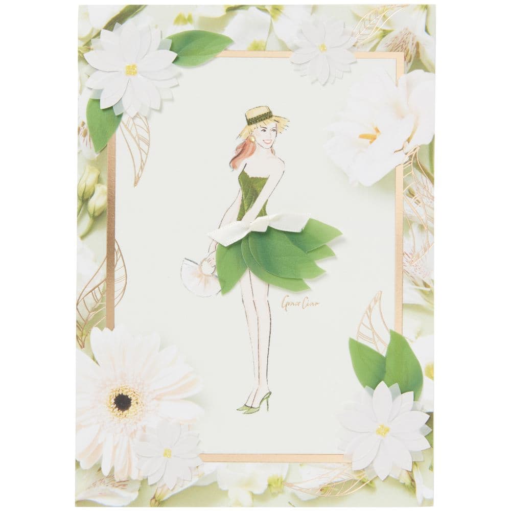 Green Dress Girl Blank Card First Alternate Image width=&quot;1000&quot; height=&quot;1000&quot;