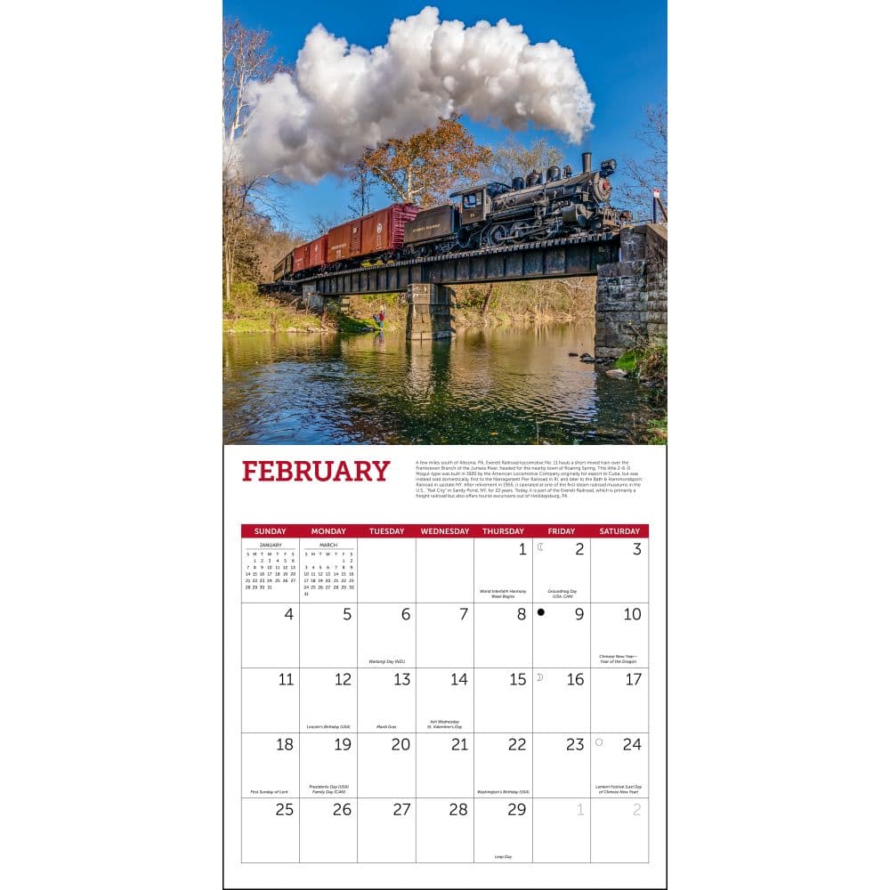 Steam Trains 2024 Wall Calendar