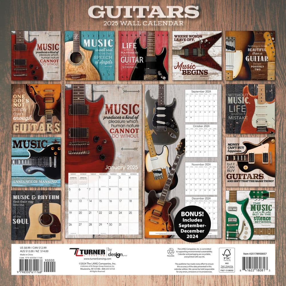 Guitars Special Value 2025 Mini Wall Calendar First Alternate