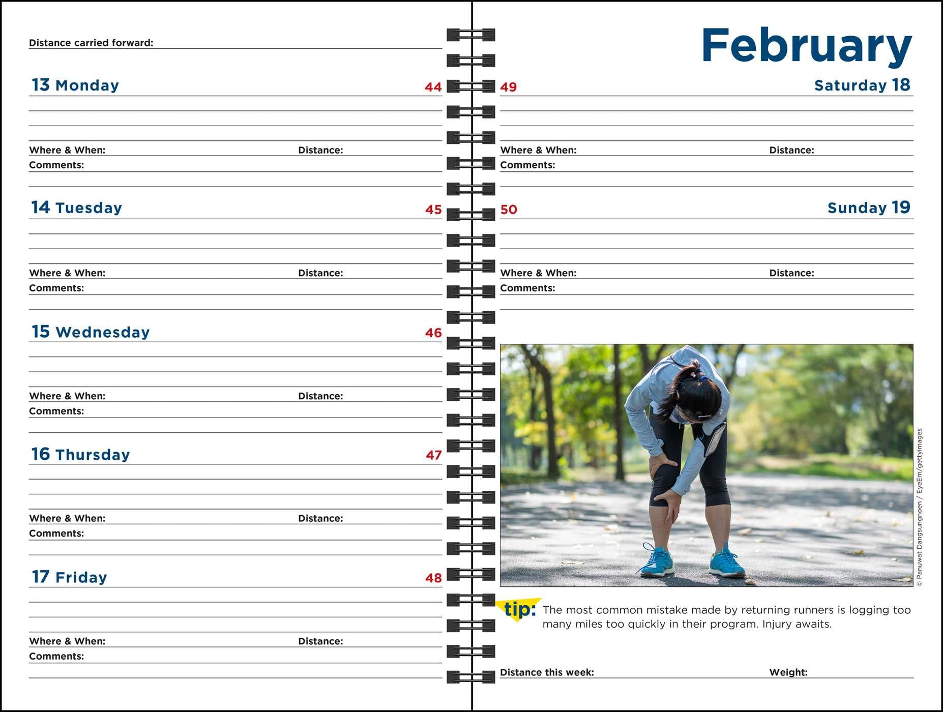 Complete Runners Day-by-Day Log 12-Month 2023 Planner Calendar