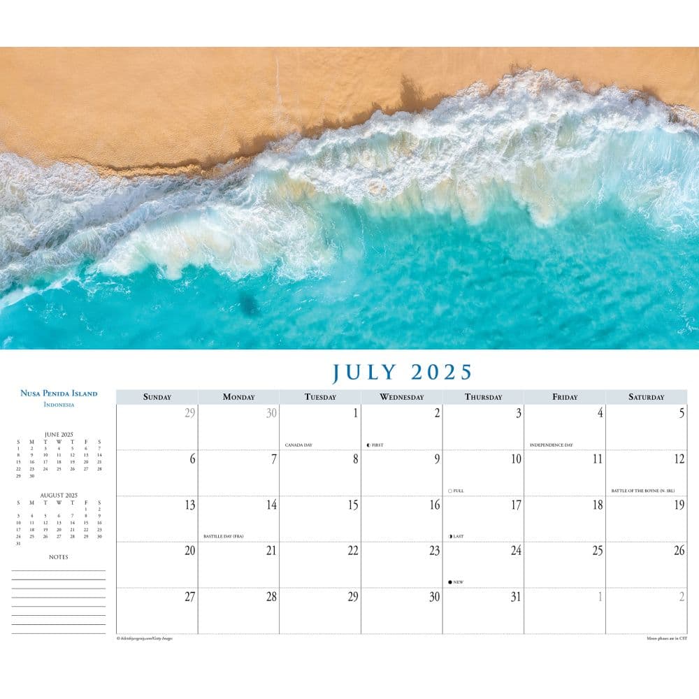 Beaches Panoramic 2025 Wall Calendar