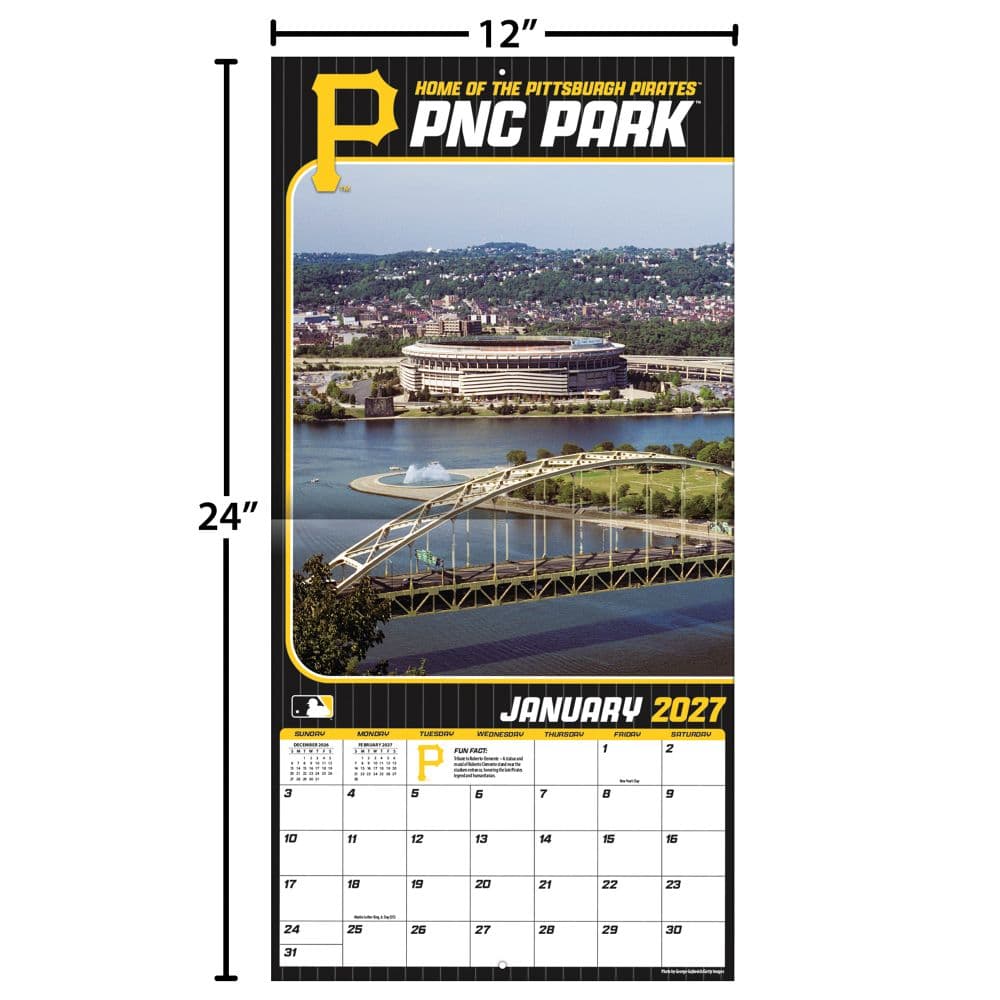 MLB Pittsburgh Pirates PNC Park 2027 Wall Calendar Fourth Alternate Image