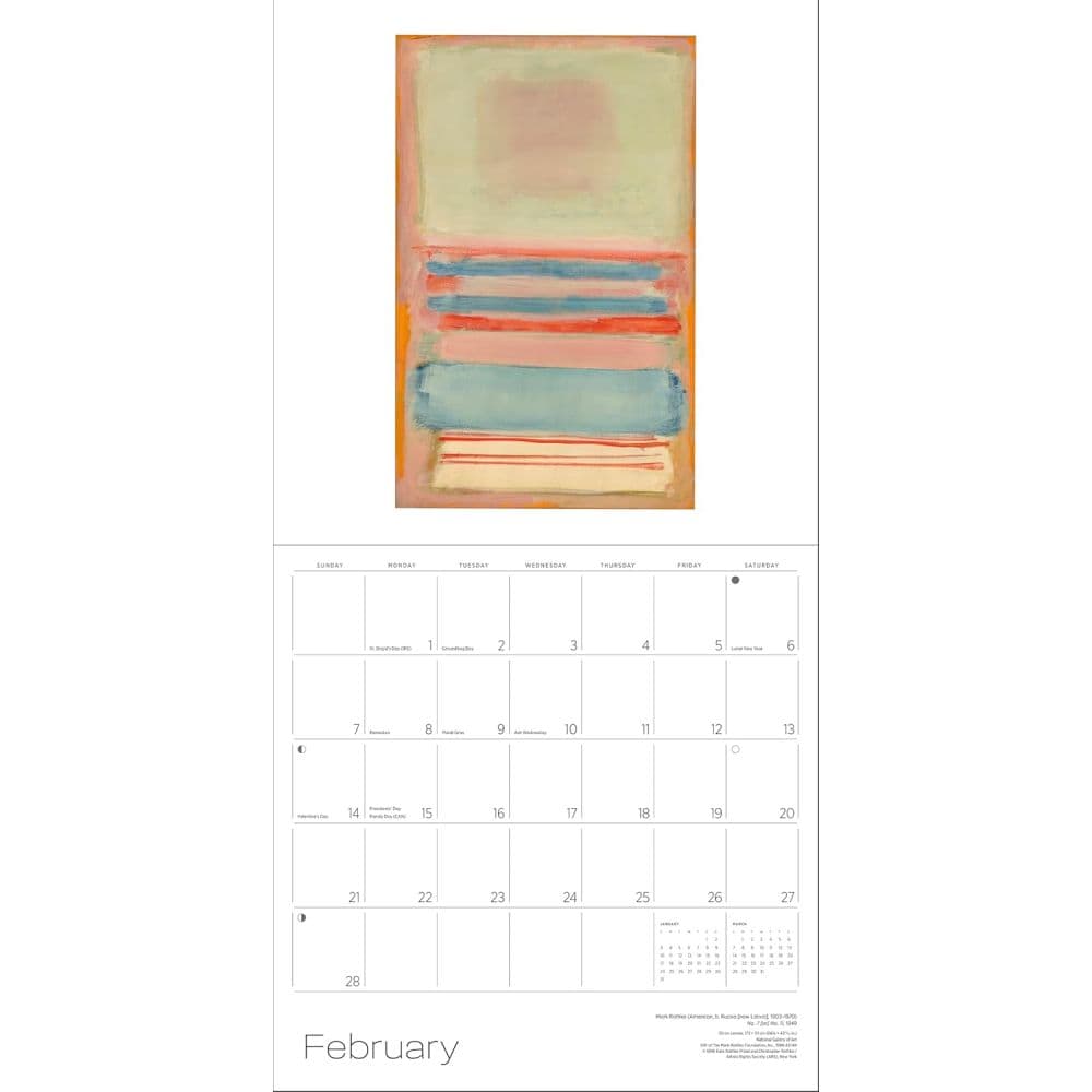 Rothko 2027 Wall Calendar Third Alternate Image