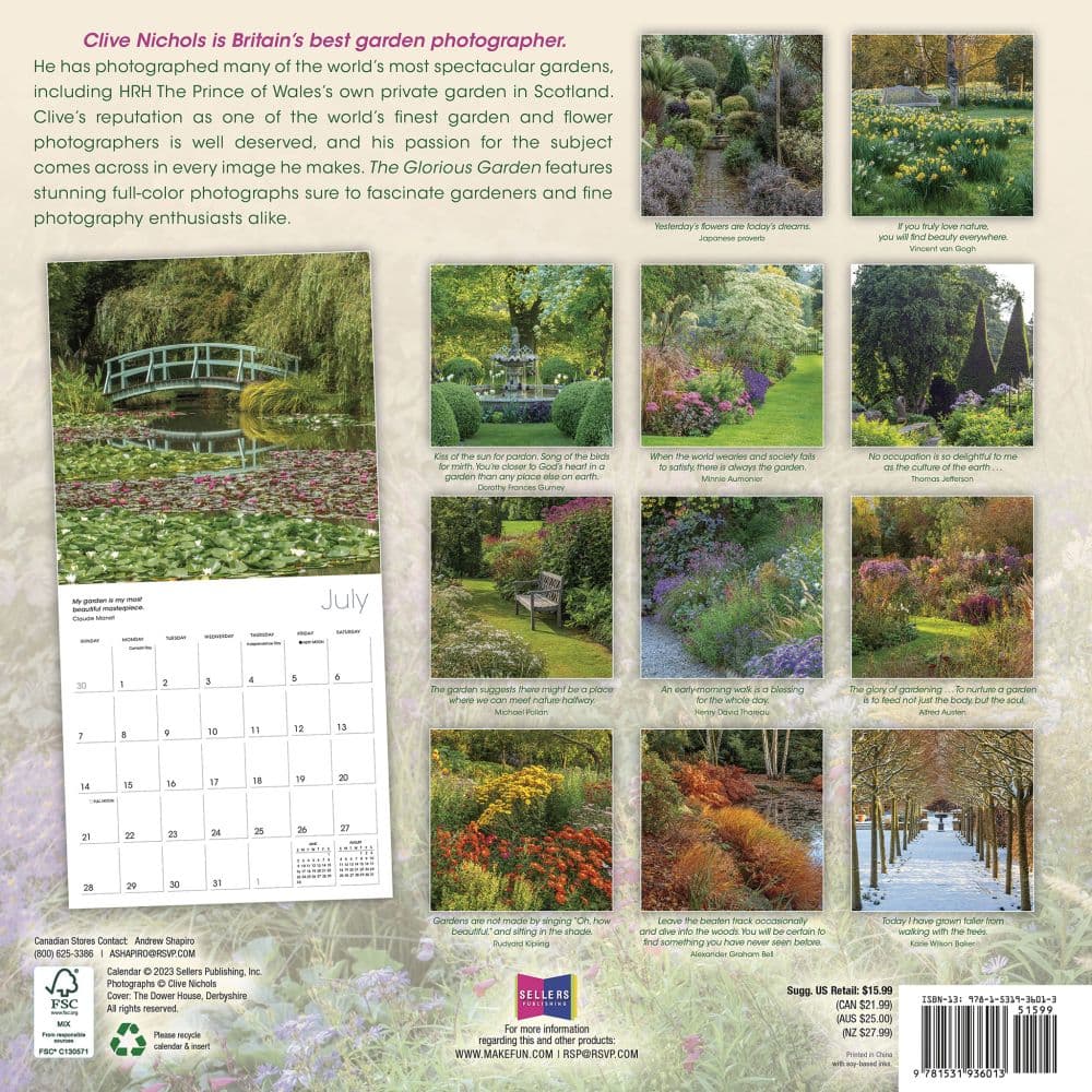 Glorious Gardens 2024 Wall Calendar Alternate Image 1
