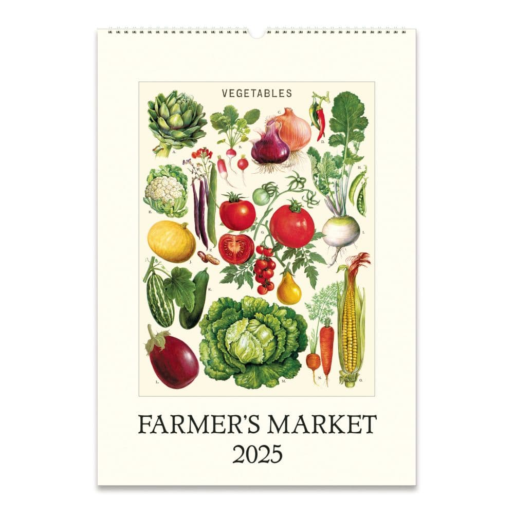 Farmers Market Poster 2025 Wall Calendar Main Image