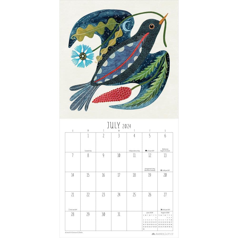 Feathered Friends 2024 Mini Wall Calendar