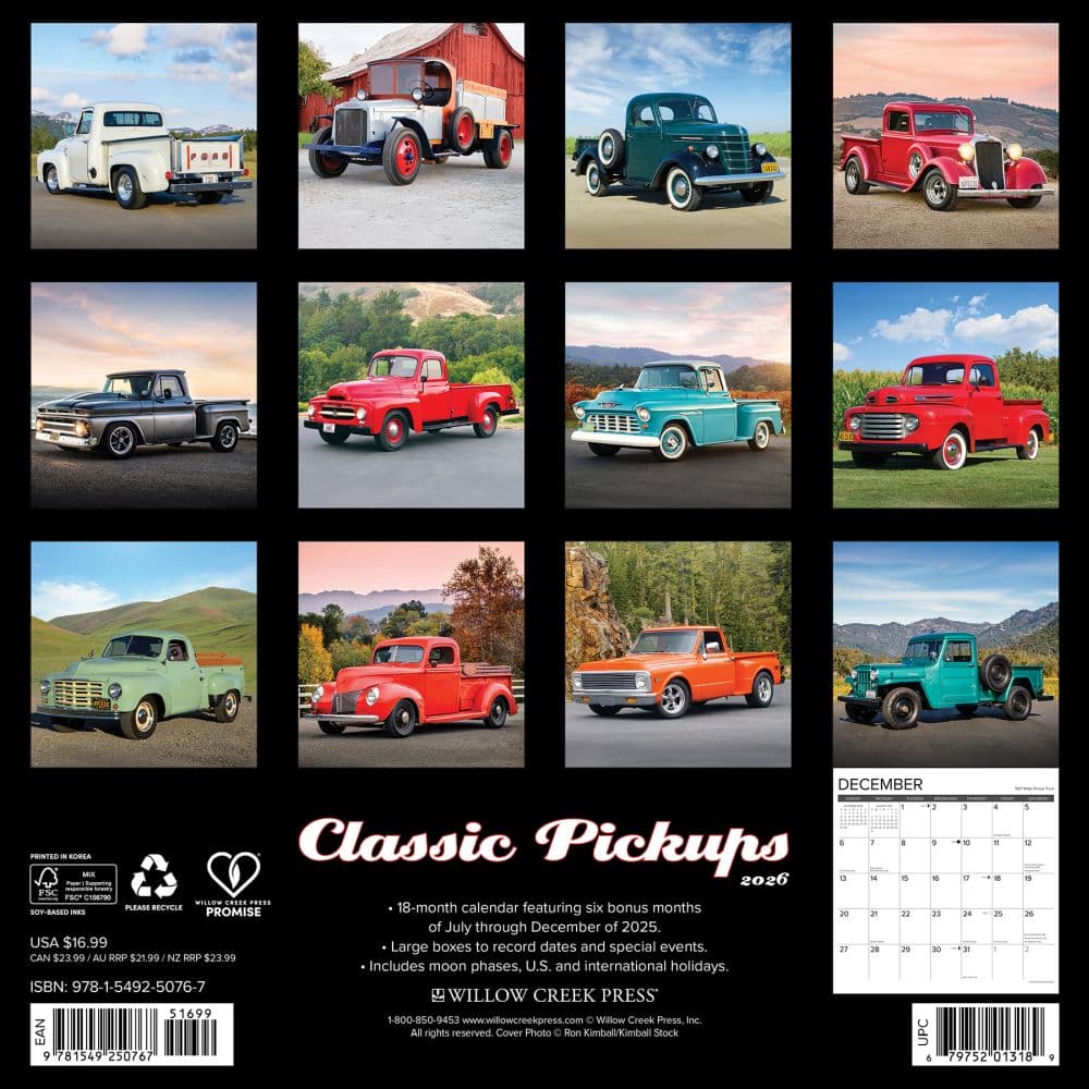 Classic Pickups 2026 Wall Calendar First Alternate Image