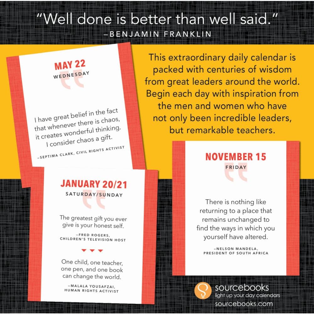 Great Quotes from Great Leaders 2024 Desk Calendar Alt1