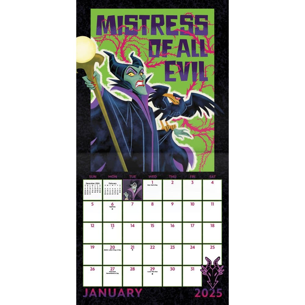 Disney Villains 2025 Wall Calendar Alt2