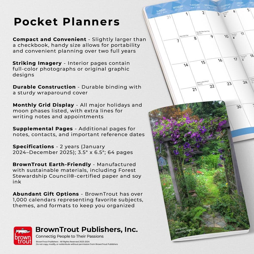 In the Garden 2 Year Pocket 2024 Planner Fourth Alternate Image width=&quot;1000&quot; height=&quot;1000&quot;
