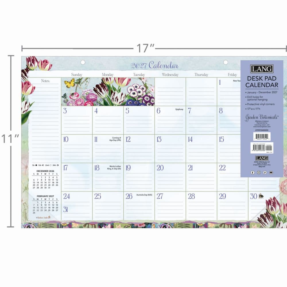 Garden Botanicals 2027 Desk Pad by Barbara Anderson Third Alternate Image