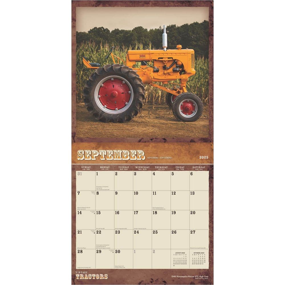 Tractors Vintage 2025 Wall Calendar Third Alternate Image