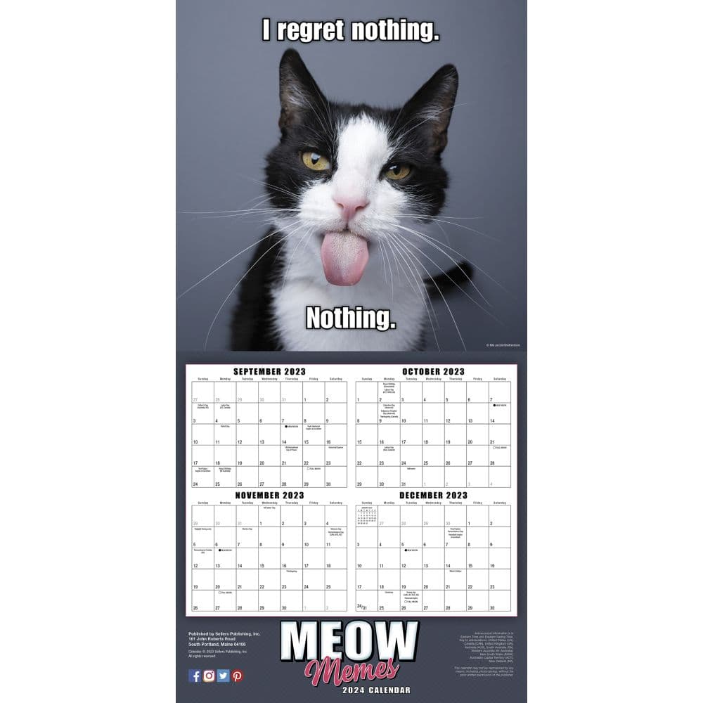 Meow Memes 2024 Wall Calendar