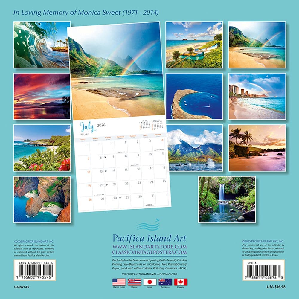 Hawaii Landscapes Deluxe 2026 Wall Calendar First Alternate Image